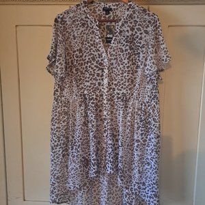 Torrid animal print sheer blouse